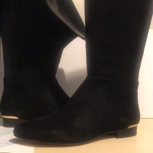 G.I.L.I. Black Suede Leather upper w/stretch backing Tall/Knee Boots NIB 8.5M